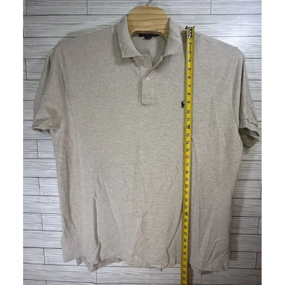 Polo Ralph Lauren‎ Men's Cotton Polo Tan Heather Short Sleeve Golf Sz 2XXL